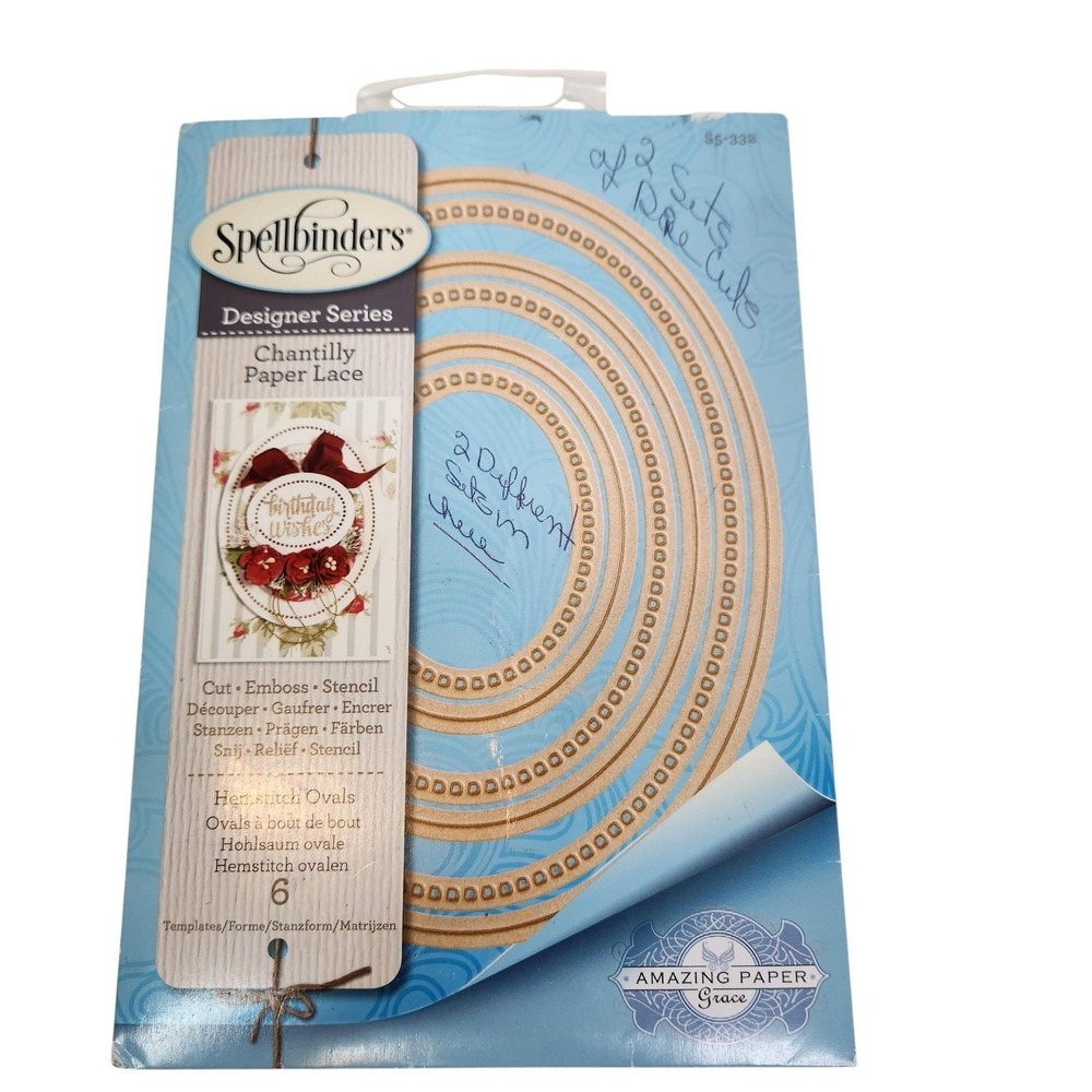 Spellbinders Chantilly Paper Lace Hemstitch Ovals Cutting Dies Lot 2 Sets Craft